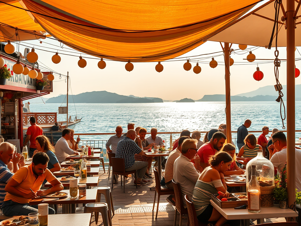 create a featured image showcasing a vibrant seaside scene of