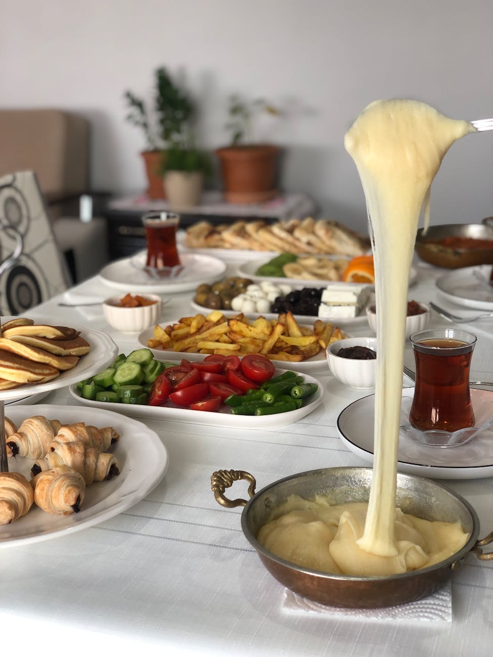 table with traditional turkish meals