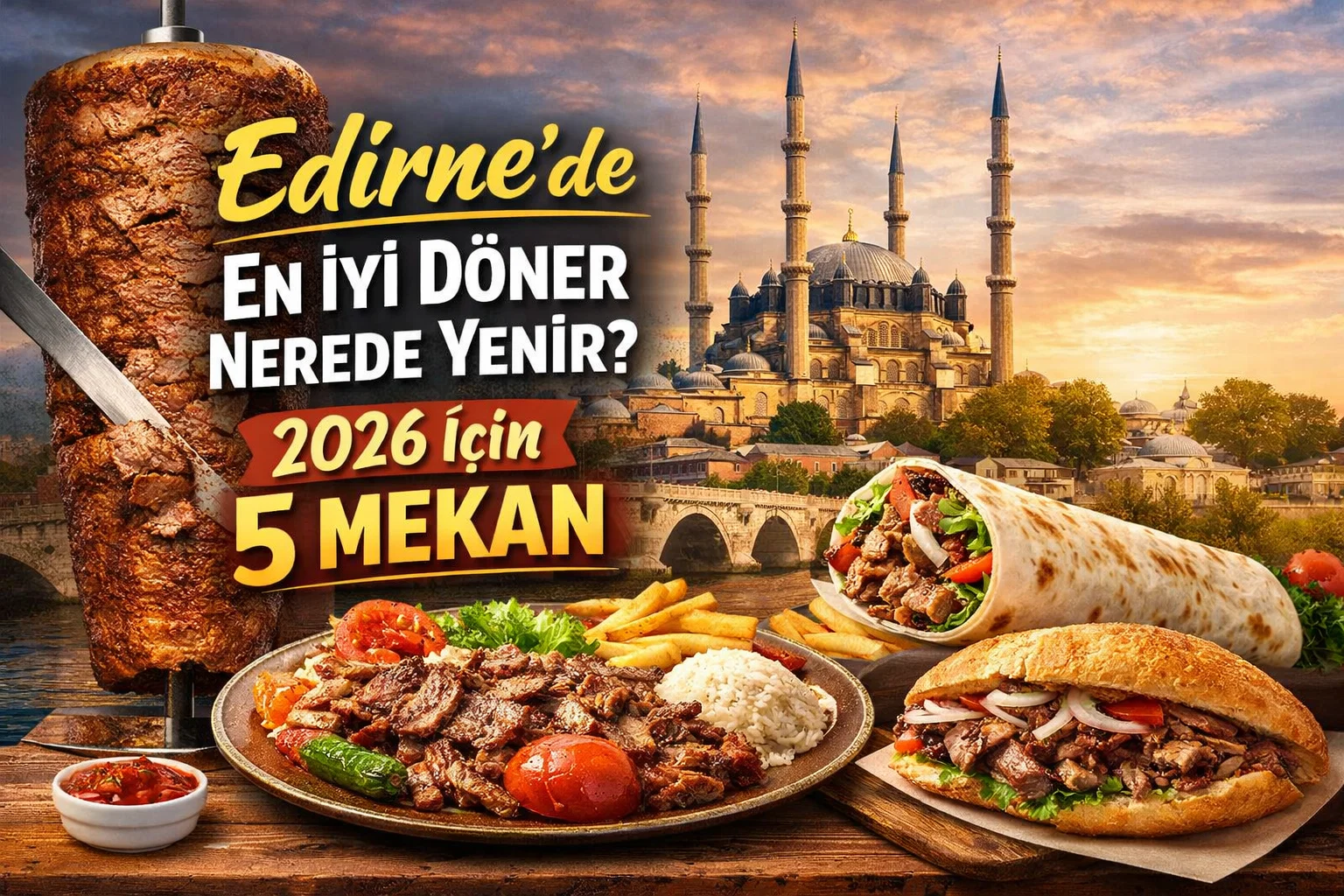 Delicious döner dishes with landmarks