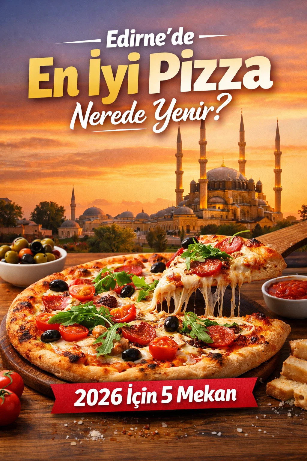 Edirne'de pizza önerileri ve manzara