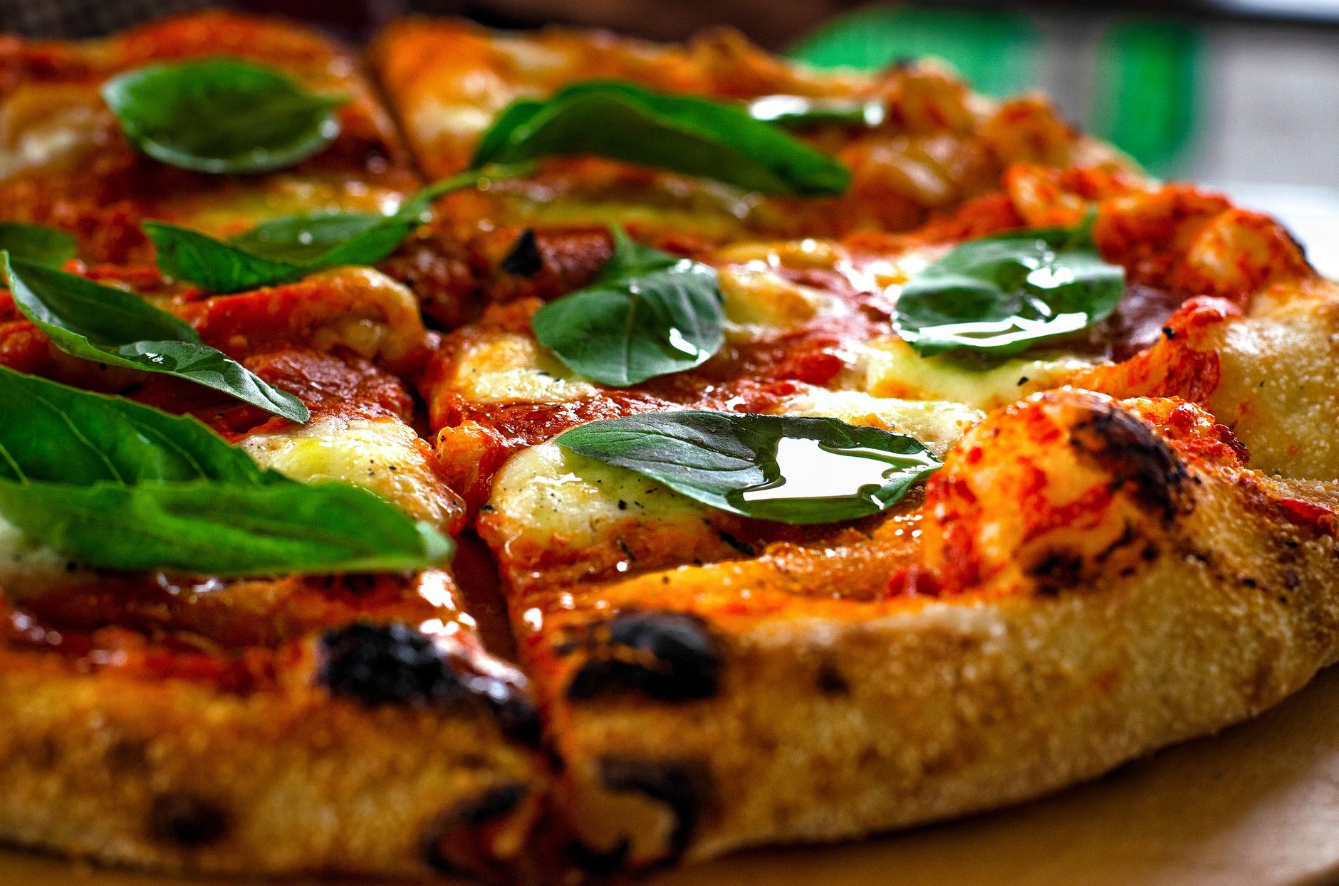 detailed view of a vegetarian pizza