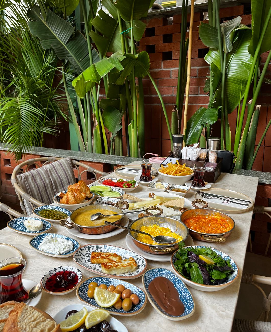traditional turkish breakfast spread in istanbul