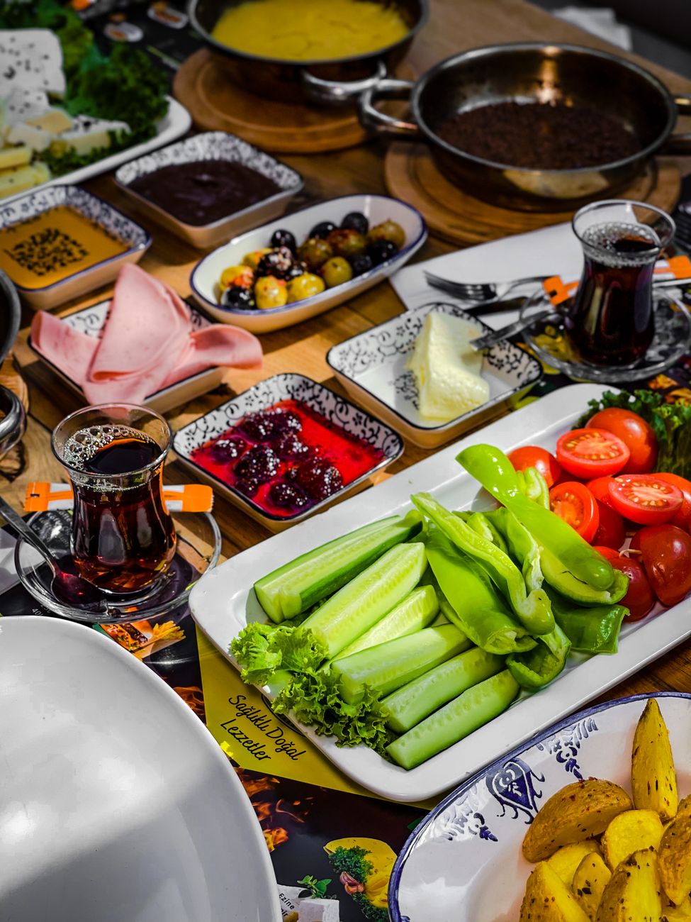close up of turkish breakfast